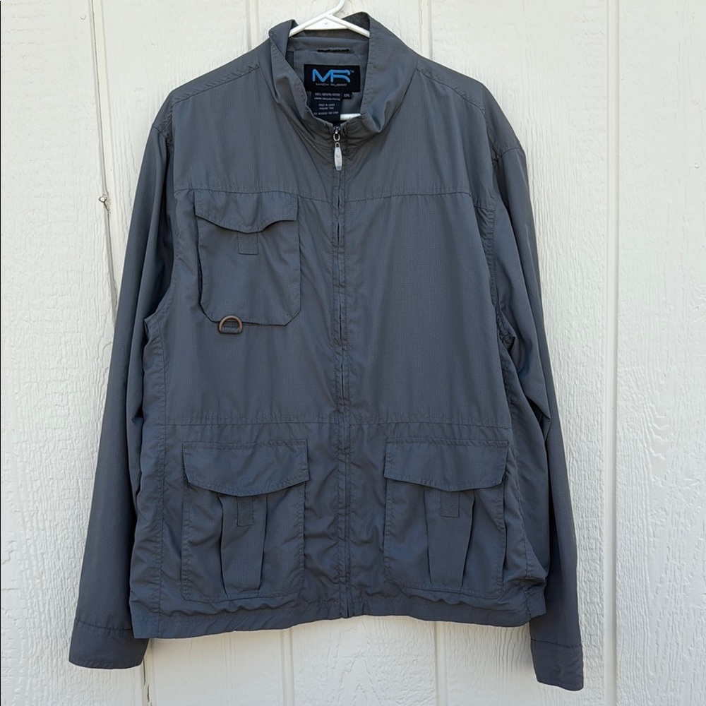 Mack Russ Unisex Size XXL Gray Lightweight Utility Jacket Full Zip Large Pockets